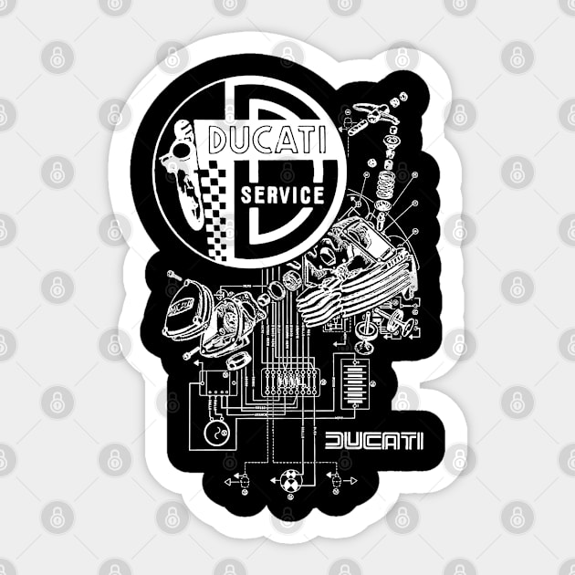 Ducati Service Supersport Collage - White Design Sticker by Erics75218